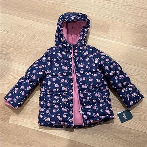 OshKosh Floral Hooded Puffer Jacket 5/6